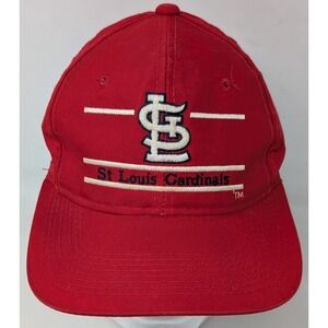 Vintage St Louis Cardinals Hat Snapback Split 3 Bar Line White 90s MLB The Game
